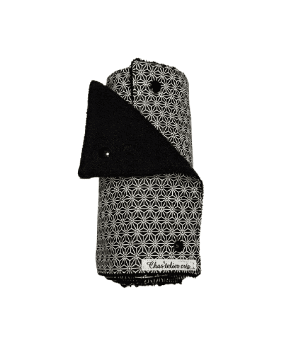 Rouleau d'essuie tout lavable " en noir et blanc "