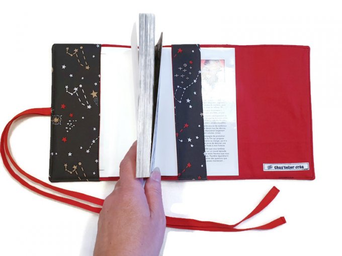 couvre livre, protège livre,pochette ajustable pour livre de poche et roman