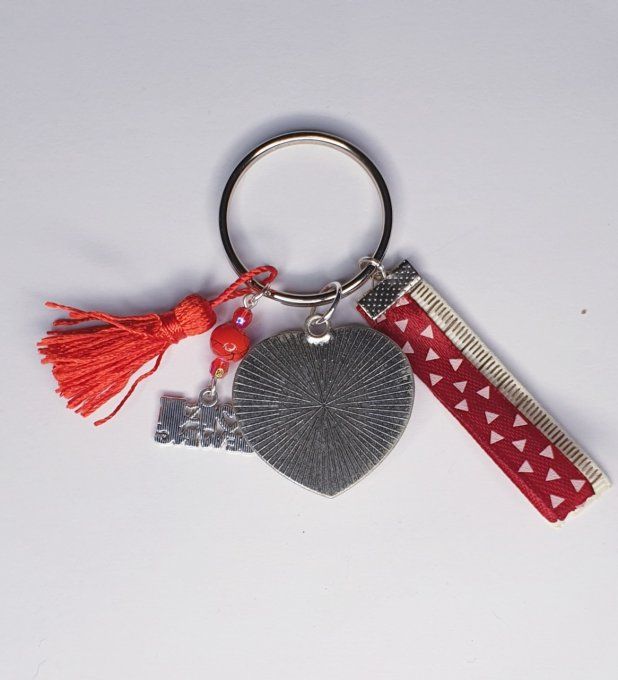 Porte clefs, grigri, bijou de sac "Le cœur de l' atelier"