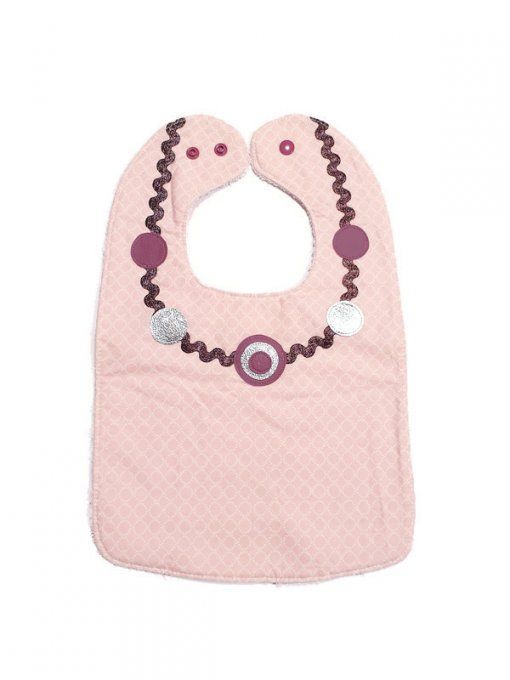 Bavoir bébé fille, serviette bébé et son collier