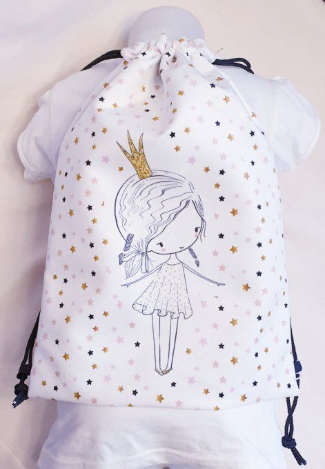 Sac à dos cordons pour enfant ' mon sac de princesse '