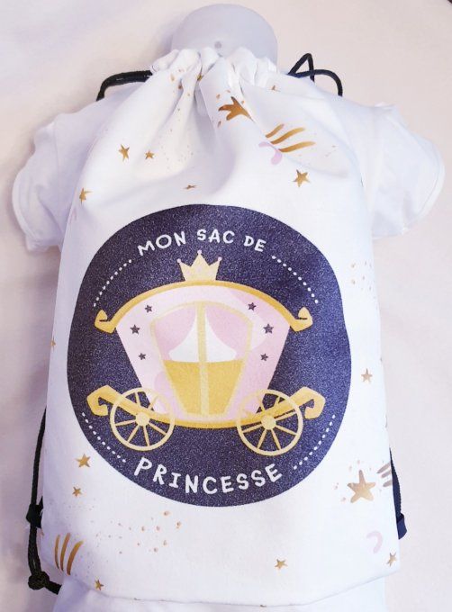 Sac à dos cordons pour enfant ' mon sac de princesse '