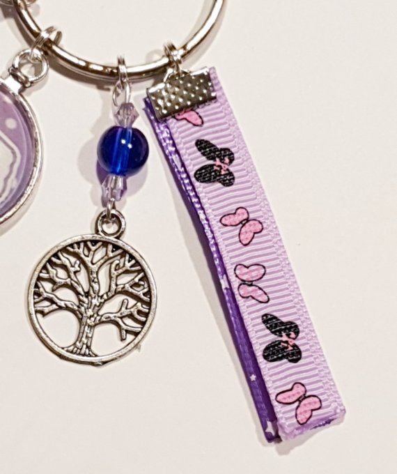 Porte clefs 'Super maitresse ' en violet