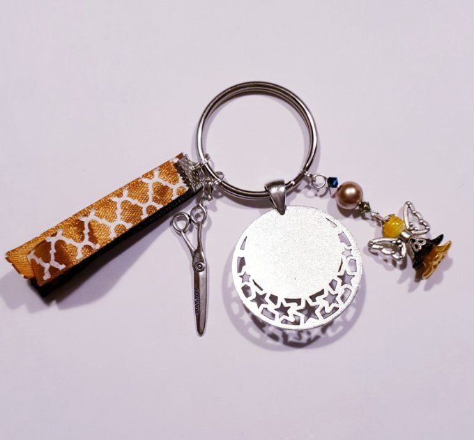 Porte clef  ,grigri  'J'peux pas j'ai crochet'