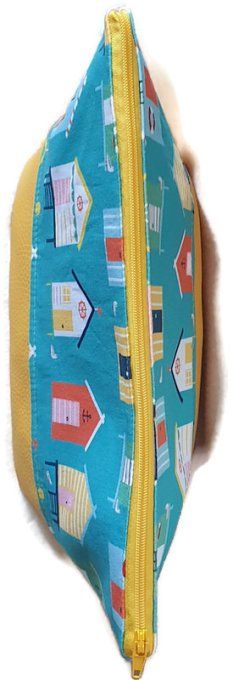 Ensemble grand sac et sa trousse 'Les cabines de plage' 