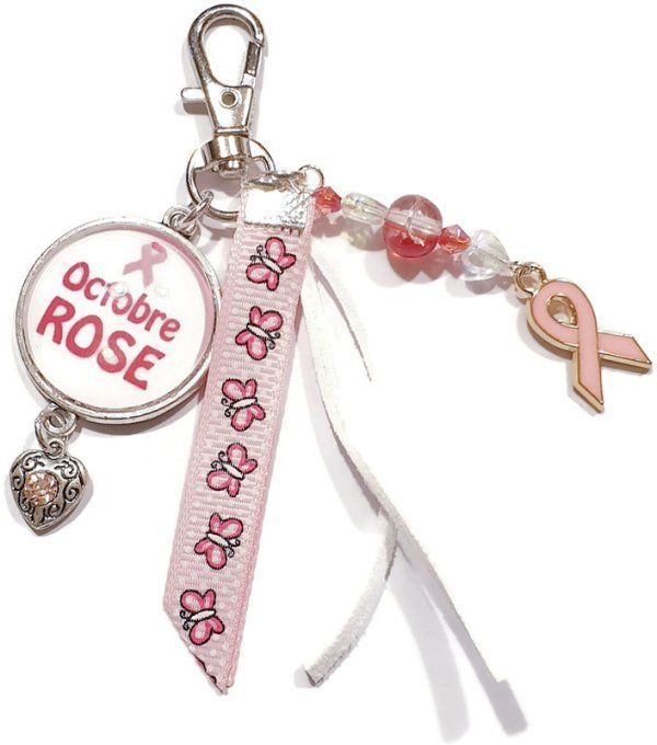 porte clefs ' octobre rose' 2
