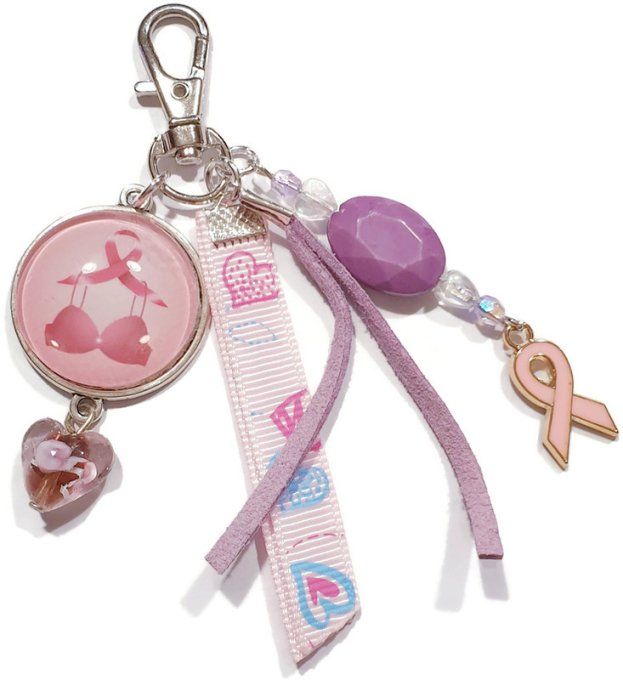 Porte clefs " octobre rose 5"