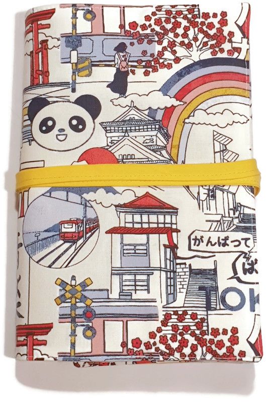 Protège livre pour roman , livre de poche "Tokyo en jaune" 