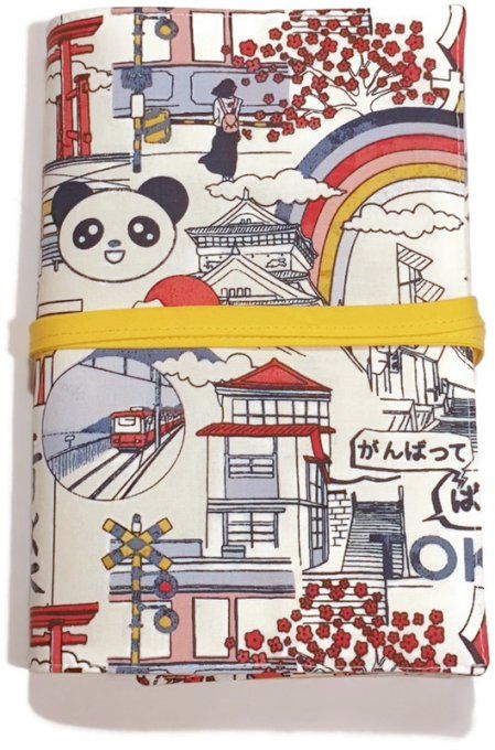Protège livre, couvre livre  pour roman , livre de poche "Tokyo en jaune"