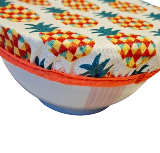 Couvres plats ou charlottes à plats lavables " les ananas"