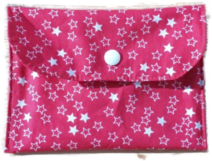 Pochette de transport pour savon ou shampoing solide 'rouge étoile'