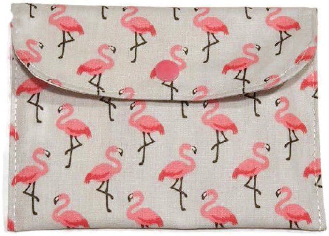 Pochette pour le savon, shampoing solide 'les flamants'