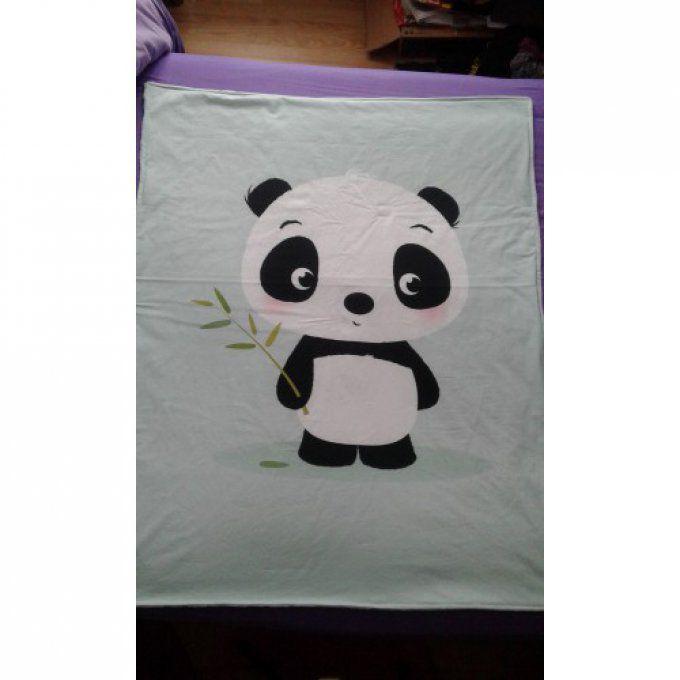 Couverture panda coton et polaire