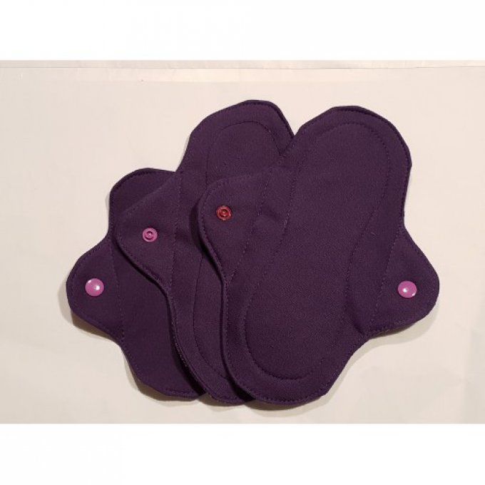 Serviette hygiénique et protège slip lavable "violette"