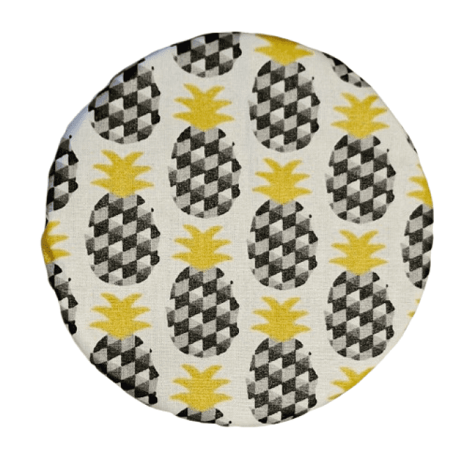 Couvres plats ,charlottes à plats lavables "les ananas bi couleurs "