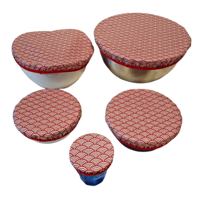 Couvres plats ou charlottes à plats lavables " les arcs rouge"