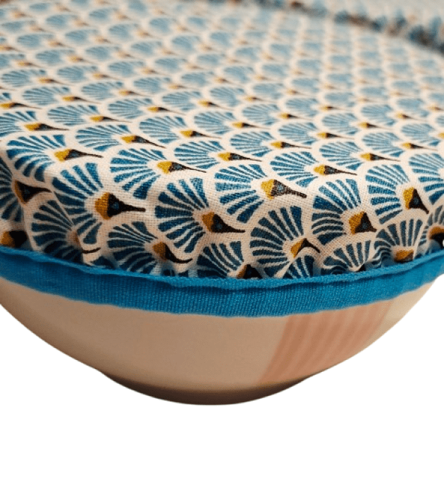 Couvres plats ou charlottes à plats lavables " les palmiers bleu"