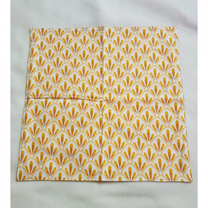 Serviette de table lavable en coton 'jaune/blanc'