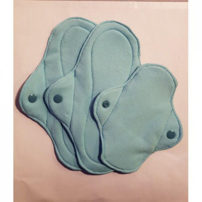 Lot de Serviette hygiénique et protège slip lavable "bleu, vert"