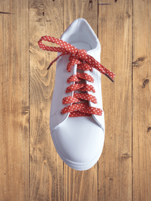 Lacets pour basket, chaussures " rouille points blanc"