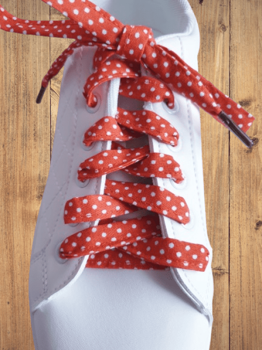 Lacets pour basket, chaussures " rouille points blanc"