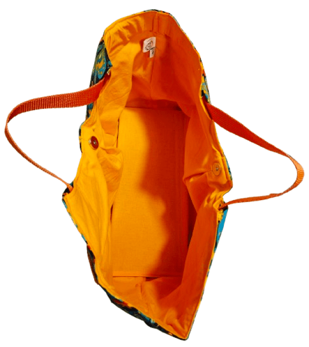 Ensemble sac panière et sa trousse "style wax "