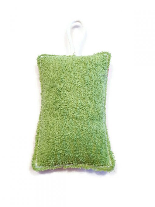 Éponge lavable , réutilisable en coton et toile de jute "les légumes"