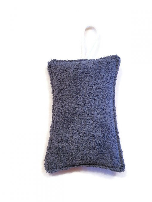 Éponge lavable  réutilisable en coton et toile de jute " paon 1 "
