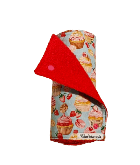 Rouleau d'essui tout lavable de 8 feuilles "Les cup cake "
