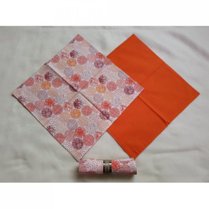 Serviette de table en coton lavable "orange"