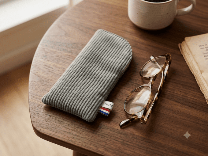 Etui à lunettes velours gris