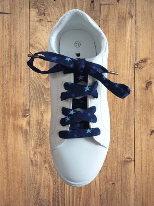 Lacets pour basket , chaussures "bleu marine étoiles bleu"