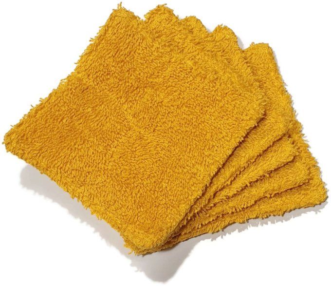 Lot de 5 lingettes lavables " les fleurs moutarde "