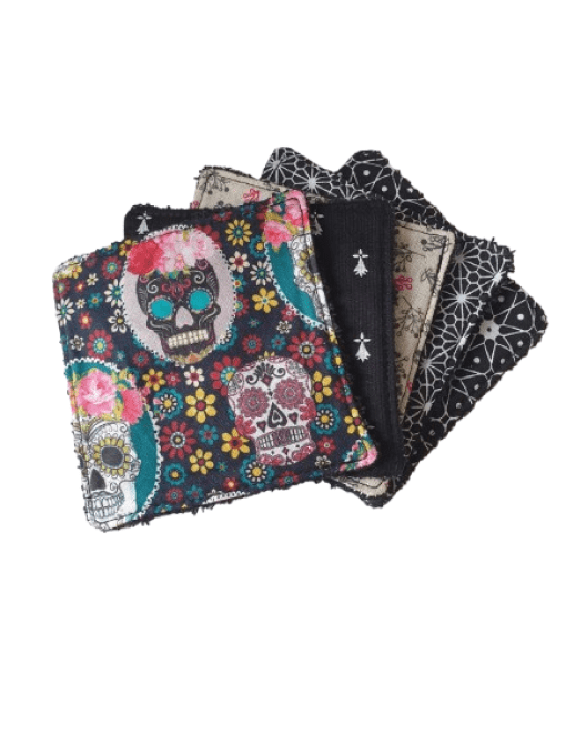 Lot de 5 lingettes lavables " mélange 4"