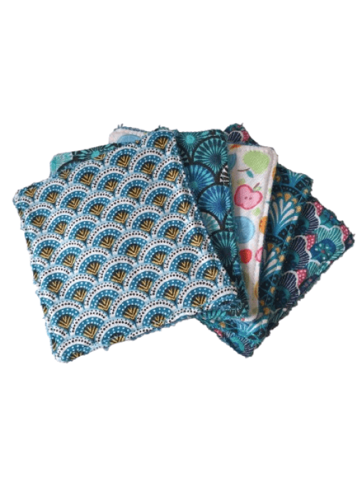 Lot de 5 lingettes lavables " mélange 8"