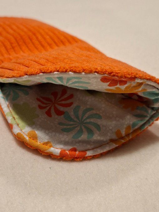 Etui à lunettes velours orange