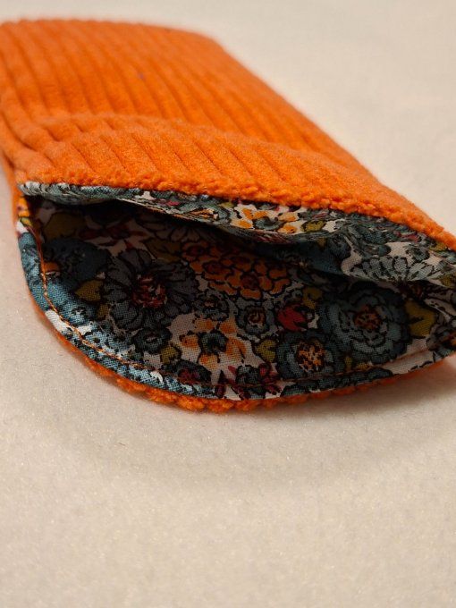 Etui à lunettes velours orange