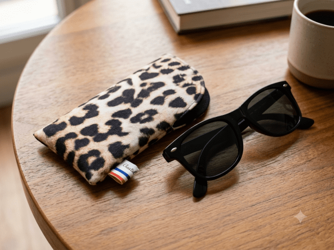 Etui à lunettes  velours panthère 