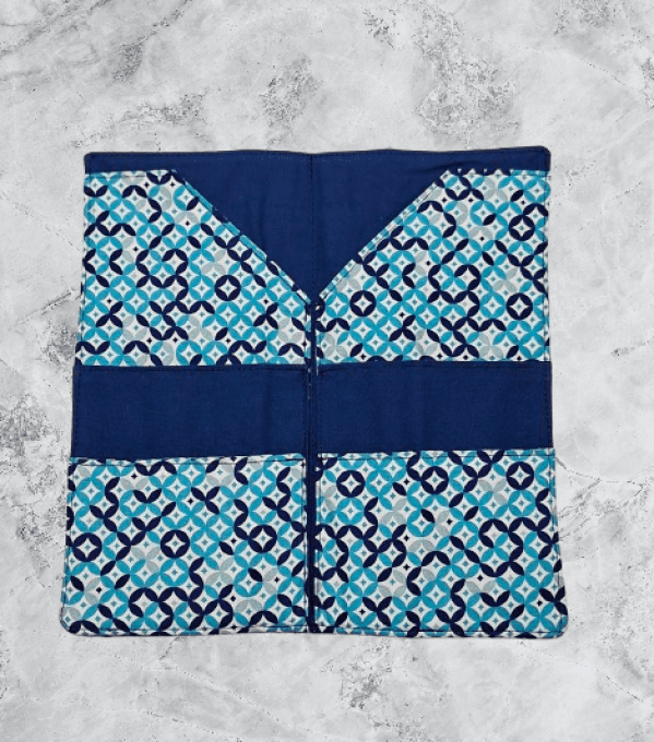 Pochette à passeport , organisateur de voyage en bleu et blanc