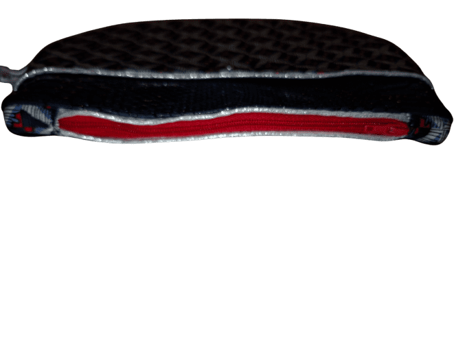 Pochette arrondie simili croco bleu marine