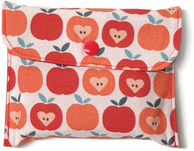 Pochette  et ses 5  lingettes lavables ' les pommes '