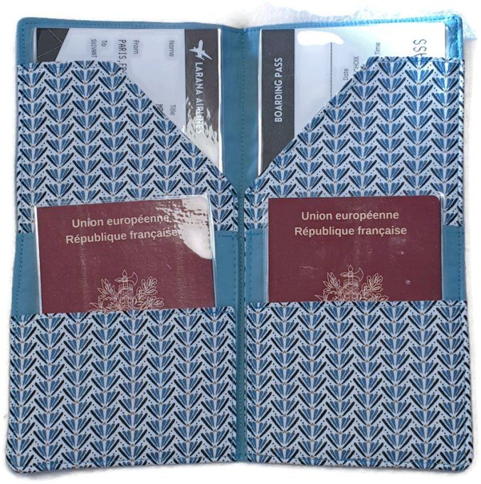 Pochette de passeport " voyage autour de la terre"