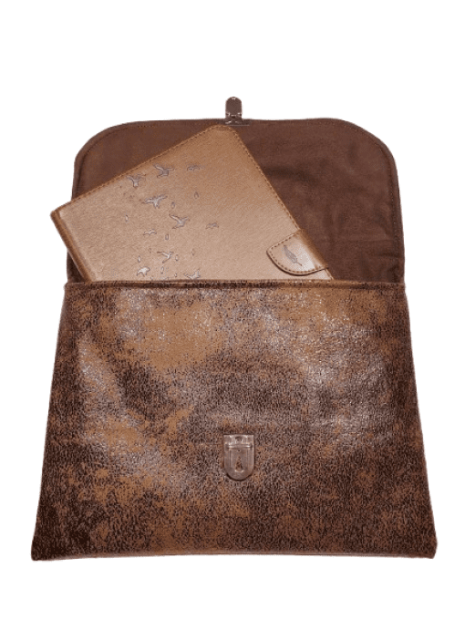 Pochette pour vos sorties en simili vieilli  marron