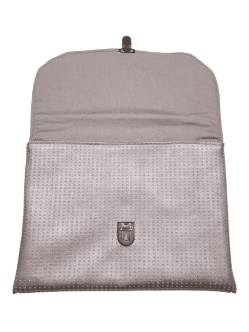 Pochette pour vos sorties, votre tablette, liseuse en simili gris pailleté