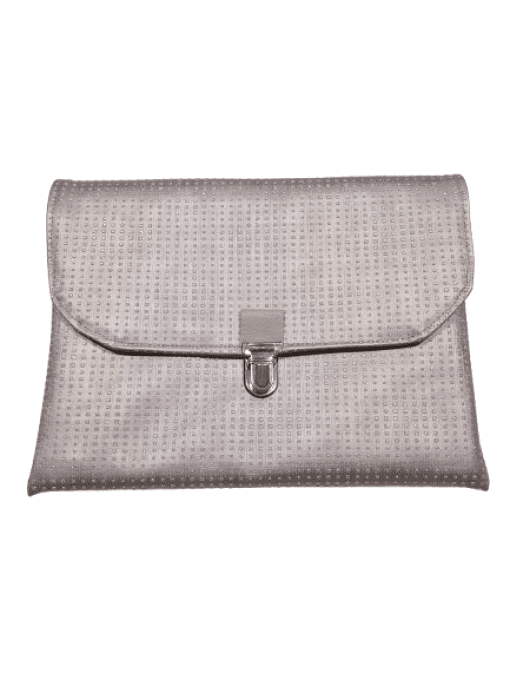 Pochette pour vos sorties, votre tablette, liseuse en simili gris pailleté