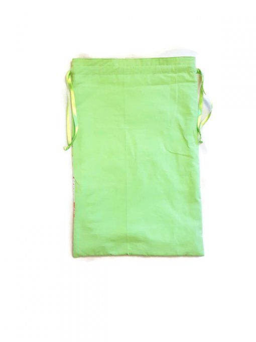 Sac en tissu, pochette , pochon de rangement spécial maitresse 'vert'
