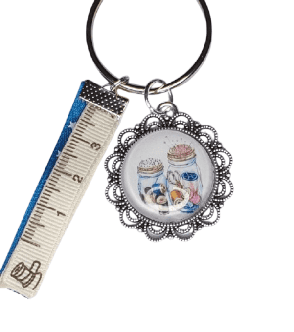 Porte clefs, grigri, bijou de sac "Les bocaux à bobines"