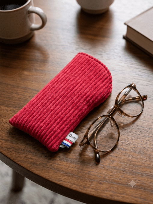 Etui à lunette velours rose fuchsia