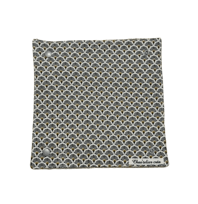 Rouleau d'essui tout lavable de 10 feuilles "les éventails gris "