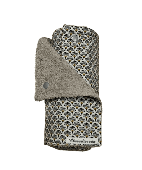 Rouleau d'essui tout lavable de 10 feuilles "les éventails gris "